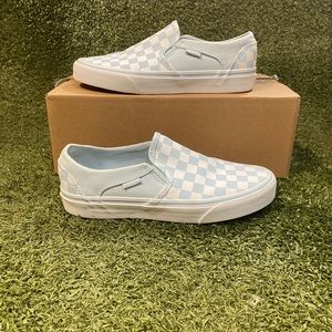 Women’s Asher Vans Light Blue Slip on Shoes